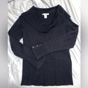 White House Black Market Black Cowl Neck Sweater